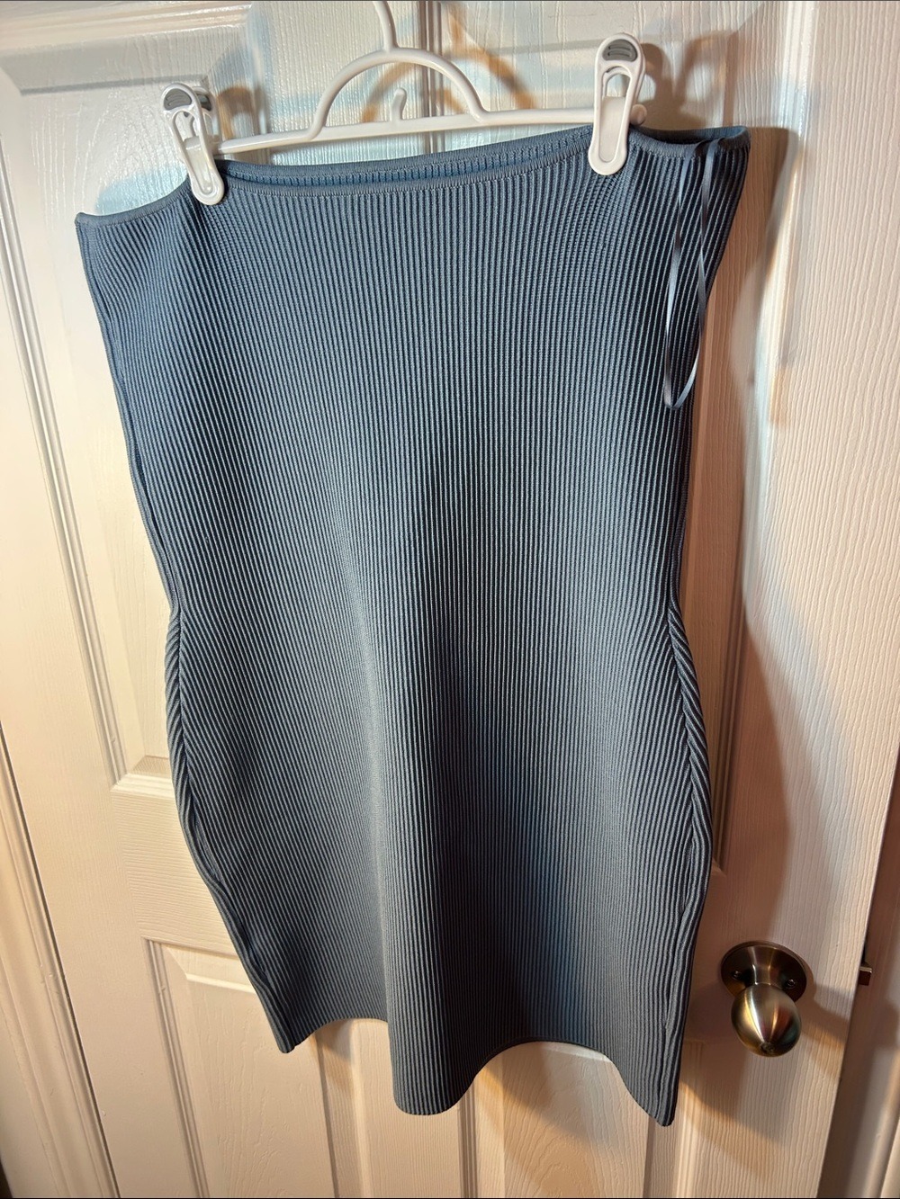 Babaton Sculpt Knit Tube Dress in blue size XL strapless bodycon new - Picture 6 of 6